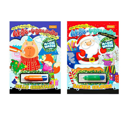 гр Водна розмальовка "Magic water" НТ-43 ЗИМОВА СЕРІЯ (8) "Апельсин", формат А4, 8 сторінок, водний маркер, ВИДАЄТЬСЯ МІКС ВИДІВ