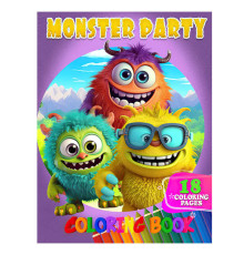 гр Розмальовка 18 кольорових малюнків "Monster Party" 9789655322880 (50) "Jumbi"