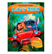 гр Розмальовка з завданнями + 114 наліпок А4: "Ліло і Стіч" (укр) (50) 6922203547691 "Jumbi"