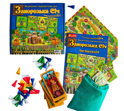 гр Настільна гра "Запорізька Січ" 12120089У (10) "Ранок", 96 тайлів землі, 40 фішок-воїнів, 40 тайлів-персонажів, поле для підрахунку балів, правила, в коробці – в наличии! Купите сейчас у KAZKOVA