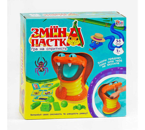 гр Настільна гра "Зміїна пастка" 38265 (12) "4FUN Game Club", ігрова платформа, 10 карток, 10 предметів, в коробці гр Настільна гра "Зміїна пастка" 38265 (12) "4FUN Game Club", ігрова платформа, 10 карток, 10 предметів, в коробці