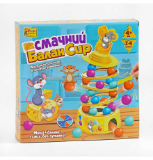 гр Настільна гра "Смачний БаланСир" 37297 (12) "4FUN Game Club", 36 кульок, основа, 4 кільця, палички, наліпки, фігурка мишеняти, в коробці