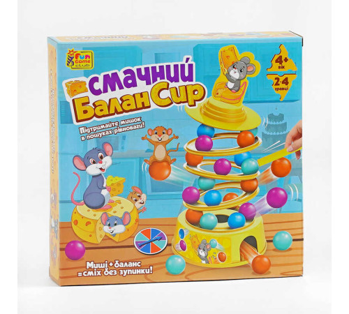 гр Настільна гра "Смачний БаланСир" 37297 (12) "4FUN Game Club", 36 кульок, основа, 4 кільця, палички, наліпки, фігурка мишеняти, в коробці гр Настільна гра "Смачний БаланСир" 37297 (12) "4FUN Game Club", 36 кульок, основа, 4 кільця, палички, наліпки, фігурка мишеняти, в коробці