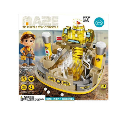Настільна гра MKD 218 A (16) лабіринт, 2 джойстики для керування, механічний принцип, вежа з прапором, в коробці
