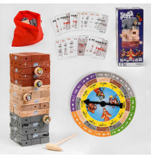 Дженга С 48689 (40) дерев'яна, 45 деталей, 3 способи гри, 40 карток із завданнями, в коробці