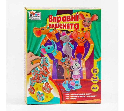 гр Настільна гра "Вправні мишенята" 87231 (12) "4FUN Game Club", балансир, вивчення цифр, в коробці гр Настільна гра "Вправні мишенята" 87231 (12) "4FUN Game Club", балансир, вивчення цифр, в коробці