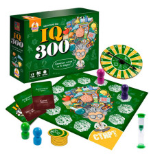 гр Гра настільна розважальна "IQ300" VT8055-46 (5) "Vladi Toys", гральне поле, 50 карток, 9 жетонів, 4 пішаки, колесо фортуни, пісочний годинник, правила гри, в коробці