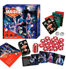 гр Настільна гра “Мафія великого міста” 69415 (60/2) "4FUN Game Club", 84 картки, 2 гральні кубики, 50 фішок, інструкція, в коробці