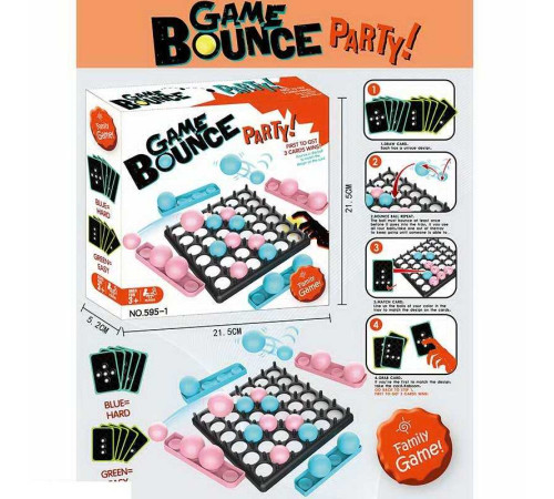 Настільна гра 595-1 (72) ігрове поле, кульки, картки із завданнями, в коробці