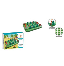 Настільна логічна гра T 246 (72/2) "Динозавряча гонка", фігурки динозаврів, ялинковий ліс, елементи обертаються, в коробці
