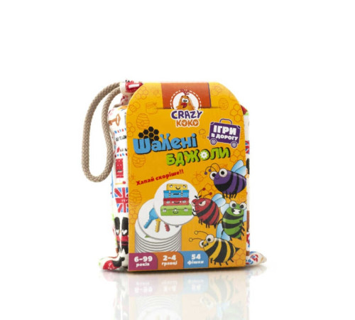 гр Гра настільна "Шалені бджоли" (укр) VT8077-15 (12) "Vladi Toys", 54 фішки, у мішку гр Гра настільна "Шалені бджоли" (укр) VT8077-15 (12) "Vladi Toys", 54 фішки, у мішку