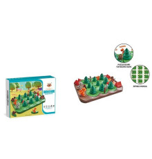 Настільна логічна гра T 247 (72/2) "Динозавряча гонка", фігурки динозаврів, ялинковий ліс, елементи обертаються, в коробці