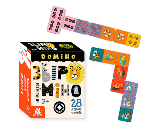 гр Гра у подарунок "Доміно. Звіроміно" КН1470001У (8) "Кенгуру", 28 двобічних елементів, в коробці