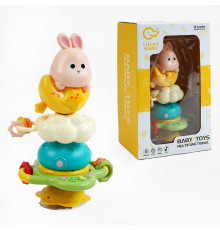 Музичне брязкальце-пірамідка LDJ 235 (36) на присосці, мелодії, пісеньки, звуки, звуки тварин, озвучення англ мовою, на присосці, прорізувачі, в коробці