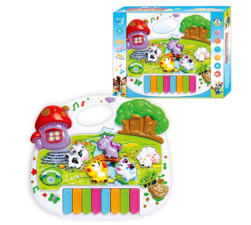 Музичне піаніно 18126 (96/2) "WToys", ОЗВУЧУВАННЯ УКРАЇНСЬКОЮ МОВОЮ, пісні, казки, цифри, звуки тварин, підсвічування, в коробці – в наличии! Купите сейчас у KAZKOVA