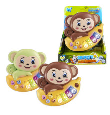 Піаніно 85270 (120/2) "WToys", "МАВПОЧКА", 2 кольори, ОЗВУЧУВАННЯ УКРАЇНСЬКОЮ МОВОЮ, ноти, мелодії, пісні, казки, підсвічування, цифри, звуки тварин, в коробці