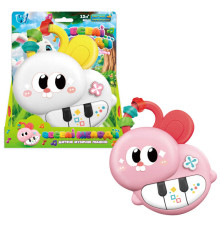 Піаніно 53998 (96/2) "WToys", 2 кольори, ОЗВУЧУВАННЯ УКРАЇНСЬКОЮ МОВОЮ, “Кролик”, ноти, казки, пісні, цифри, гумові елементи, підсвічування, пальчикова гра, в коробці