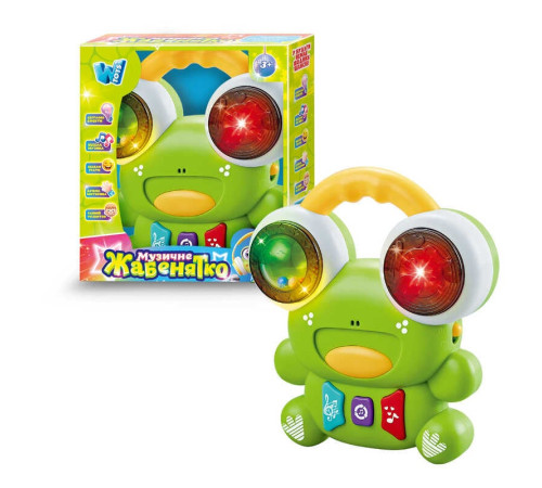 Музичне жабенятко 61653 (72) "WToys", ОЗВУЧУВАННЯ УКРАЇНСЬКОЮ МОВОЮ, 10 пісень, 10 казок, 10 скоромовок, підсвічування, барабан, брязкальце, в коробці – в наличии! Купите сейчас у KAZKOVA