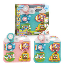 Бізіборд "Цікаві подорожі" 52778 (24) "WToys", 2 кольори, ОЗВУЧУВАННЯ УКРАЇНСЬКОЮ МОВОЮ, 15 пісень, 8 казок, сортер, підсвічування, звуки, в коробці