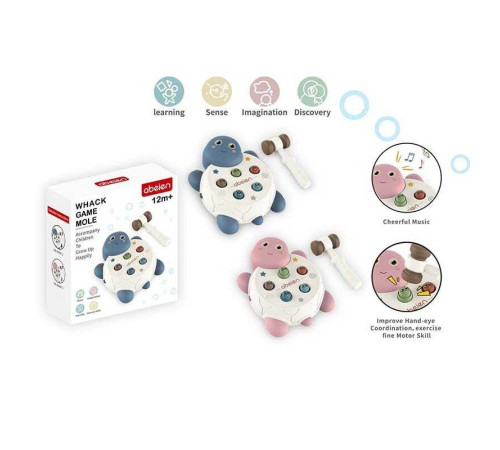 Стукалка 59003 (72) 2 кольори, “Черепашка”, молоточок, мелодії, фрази англійською мовою, від батарейок, в коробці