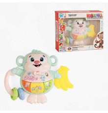 Музична мавпочка 59966 (72/2) "WToys", ОЗВУЧУВАННЯ УКРАЇНСЬКОЮ МОВОЮ, прорізувач, пальчикова гра, підсвічування, цифри, ноти, казки, пісні, звуки, в коробці