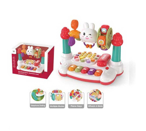 Музичний центр YL 78926 A ШТРИХ=30102 (24) озвучування англійською мовою, алфавіт, слова, фрази, підсвічування, піаніно, мелодії, бубон, пальчикові ігри, в коробці