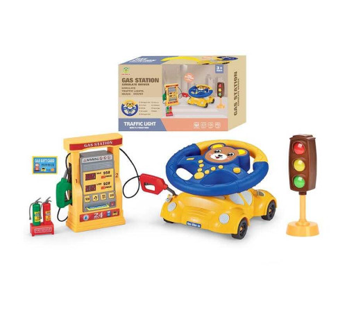 Кермо 2192 E-47 Штрих=91715 (24) ВЕДМЕЖА, світлофор, заправна станція, підсвічування, звук, мелодії, машина-підставка, в коробці