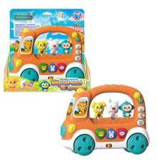 Автобус-каталка 19479 (48/2) "WToys", ОЗВУЧУВАННЯ УКРАЇНСЬКОЮ МОВОЮ, регулювання гучності, віршики, 6 казок, звуки, підсвічування, мелодії, рухомі елементи, пісні, в коробці