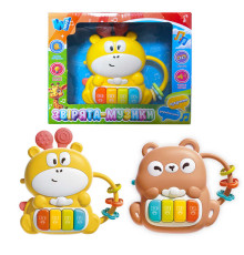 Піаніно “Звірята-музики” 77515 (96) "WToys", 2 види, ОЗВУЧУВАННЯ УКРАЇНСЬКОЮ МОВОЮ, пісні, казки, ноти, намистини, в коробці, ВИДАЄТЬСЯ МІКС