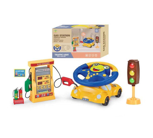 Кермо 2192 E-47 Штрих=91722 (24) ЖАБКА, світлофор, заправна станція, підсвічування, звук, мелодії, машина-підставка, в коробці