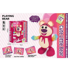 Музична іграшка QF 03-18 (72/2) “Ведмежа”, підсвічується, музика, танцює, має 2 режими, на батарейках, в коробці
