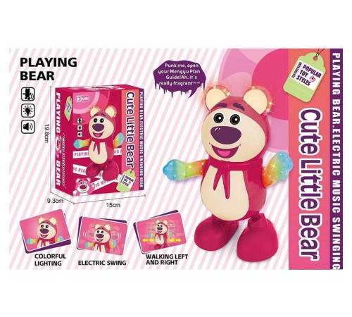 Музична іграшка QF 03-18 (72/2) “Ведмежа”, підсвічується, музика, танцює, має 2 режими, на батарейках, в коробці