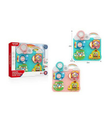 Бізіборд HE 8088 (24) 2 кольори, на батарейках, 2 режими гучності, мелодія, звук транспорту, підсвітка, фігурки, в коробці