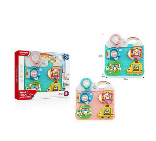 Бізіборд HE 8088 (24) 2 кольори, на батарейках, 2 режими гучності, мелодія, звук транспорту, підсвітка, фігурки, в коробці