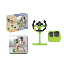 Кермо 2192 E-73 Штрих = 92484 (18) колір ЗЕЛЕНИЙ, висота підставки 34 см, звукові ефекти, озвучування англійською, веселі мелодії, підсвічування, педалі гальма та газу, присоски, в коробці