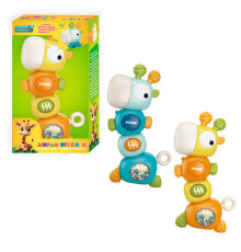 Гра "Жираф веселун" 21622 (72/2) "WToys", 2 кольори, ОЗВУЧУВАННЯ УКРАЇНСЬКОЮ МОВОЮ, 6 пісень, 6 мелодій, тріскачки, брязкальце, прорізувачі, в коробці