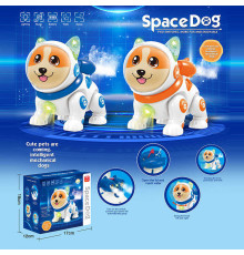 Собачка QF 378-1 (72/2) 2 кольори, мелодія, диско-куля, підсвічування, парогенератор, ходить, в коробці