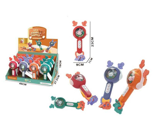 Брязкальце M 608 (12) ЦІНА ЗА 12 ШТУК В БЛОЦІ, підсвічування, англ. мова, звуки муз. інструментів, мелодії, звуки тварин, назви членів родини, пальчикова гра, в коробці