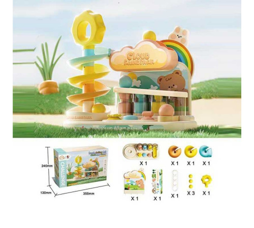 Гра з кулькою T 929 A (8) ігрова платформа зі спіральною гіркою, 3 кульки, мелодія, звукові ефекти, підсвічування, в коробці