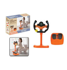 Кермо 2192 E-73 Штрих = 92491 (18) колір ПОМАРАНЧЕВИЙ, висота підставки 34 см, звукові ефекти, озвучування англійською, веселі мелодії, підсвічування, педалі гальма та газу, присоски, в коробці