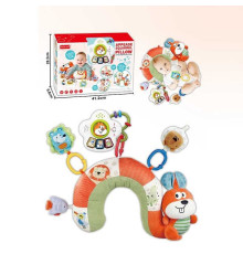 Розвивальна подушка BY 122 (12) "Білочка", підвіска-піаніно, 2 режими, мелодія, звуки нот і тварин, світло, пискавка, брязкальце, в коробці