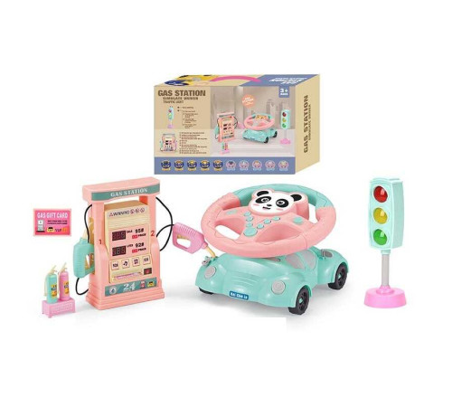Кермо 2192 E-47 Штрих=91753 (24) ПАНДА, світлофор, заправна станція, підсвічування, звук, мелодії, машина-підставка, в коробці