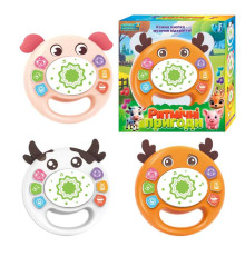 Барабан музичний 84480 (120) "WToys" 3 види, ОЗВУЧУВАННЯ УКРАЇНСЬКОЮ МОВОЮ, "Ритмічні пригоди", казки, віршики, пісні, барабанчик, в коробці