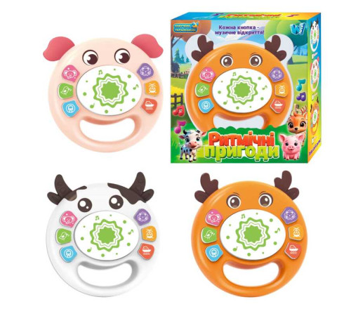 Барабан музичний 84480 (120) "WToys" 3 види, ОЗВУЧУВАННЯ УКРАЇНСЬКОЮ МОВОЮ, "Ритмічні пригоди", казки, віршики, пісні, барабанчик, в коробці – в наличии! Купите сейчас у KAZKOVA