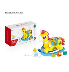 Логічний коник HE 8038 (36/2) звук, підсвічування, ксилофон, сортер, пальчикові ігри, у коробці