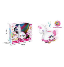 Музичний єдиноріг 35395 A (36/2) підсвічування, мелодії, пісні англійською мовою, колесо вільного ходу, брязкання, рухає головою та хвостом, в коробці