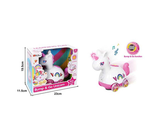 Музичний єдиноріг 35395 A (36/2) підсвічування, мелодії, пісні англійською мовою, колесо вільного ходу, брязкання, рухає головою та хвостом, в коробці
