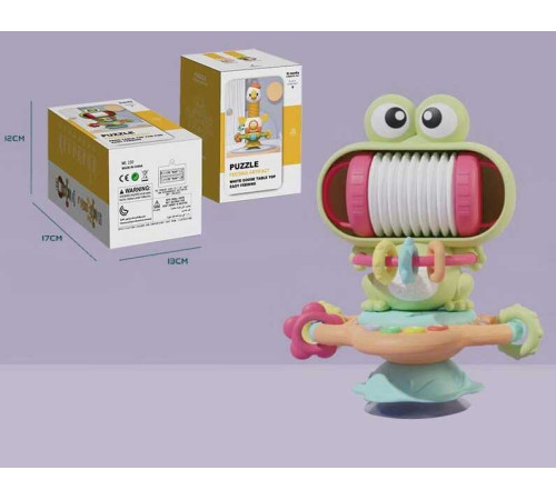 Музичне брязкальце 230 A (72/2) “Жабеня”, звук, мелодії, прорізувач, пискавка, пальчикова гра, в коробці