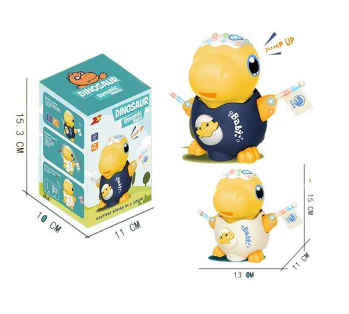 Динозаврик 2323 (108/2) 2 види, музика, підсвічування, колесо вільного ходу, в коробці