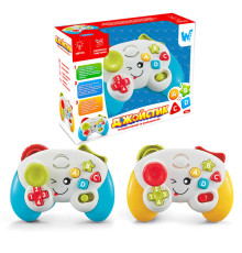 Розвиваючий джойстик 63566 (72/2) "WToys", 2 кольори, ОЗВУЧУВАННЯ УКРАЇНСЬКОЮ МОВОЮ, 8 пісень, 4 казки, мелодії, цифри, геометричні форми, підсвічування, в коробці